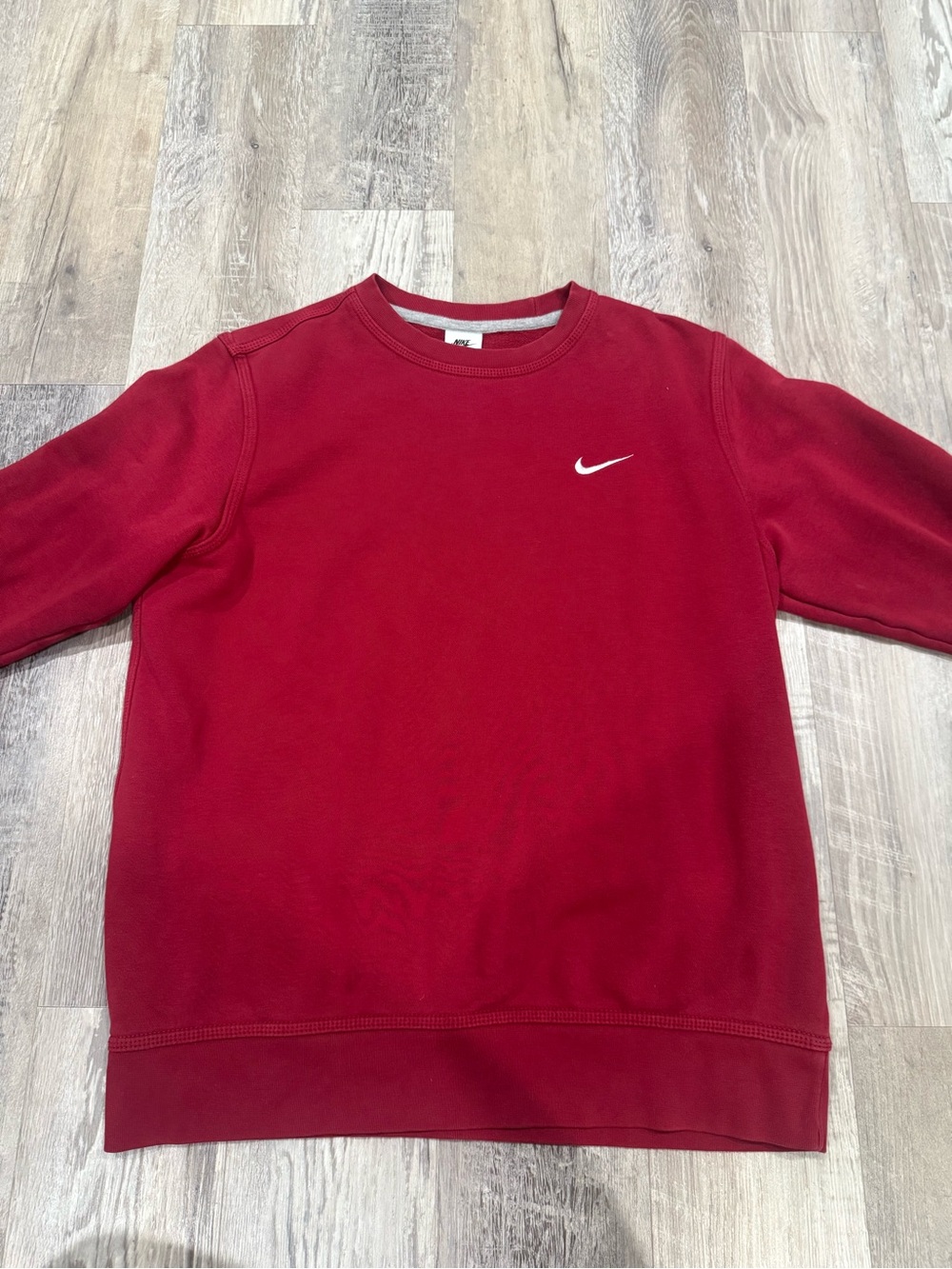 Nike Men’s Maroon Crewneck Sweatshirt with White Swoosh